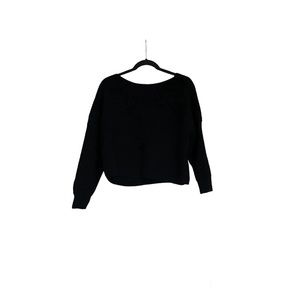 Bar III Backless Crop Sweater | Size PL | Black